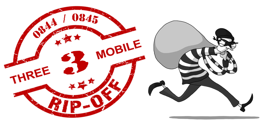 Three Mobile Ripping off UK Customers with highest UK access charge to call 0844/0845