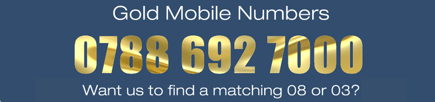 Gold Mobile Numbers – – Want us to find a matching 08 or 03 ?